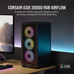   CORSAIR Ház Mini-ITX 2000D RGB AIRFLOW, SFX Tápegység nélkül, fekete