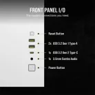 CORSAIR Ház Micro-ATX iCUE LINK 2500X RGB, Tápegység nélkül, Edzett Üveg, fehér