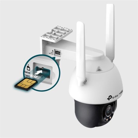 TP-LINK IP & Wi-Fi-s Kamera kültéri éjjellátó 4 Megapixel, 4mm Objektív 3G/4G SIM slot, VIGI C540-4G(4MM)