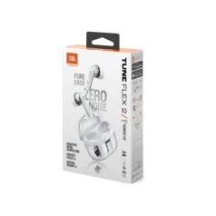  JBL TUNE FLEX 2 GHOST EDITION Bluetooth fülhallgató, tölthető 2 óra, IP45, adaptív zajcsökkentés,  térhatás, fehér