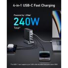 ANKER Hálózati Töltő 3xUSB-C, USB-A 4 portos, 240W EU, fekete - A2342311