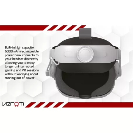 VENOM Meta Quest 2 & 3 Kiegészítő Univerzális headset pánt és 5000 mAh akkumulátor csomag, VS4209