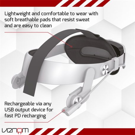 VENOM Meta Quest 2 & 3 Kiegészítő Univerzális headset pánt és 5000 mAh akkumulátor csomag, VS4209