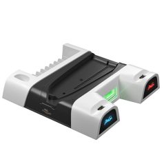   FROGGIEX PS5/PS5 Slim Kiegészítő Ventilátoros állvány + Headset tartó Fehér, FX-P5-C4-W