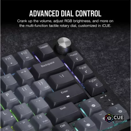 CORSAIR Vezeték Nélküli Billentyűzet Gaming, K65 PLUS 75%, Mechanikus, MLX Red switch, US, fekete