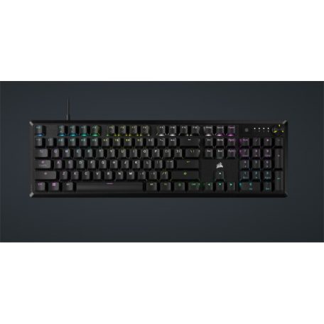 CORSAIR Vezetékes Billentyűzet Gaming, K70 CORE RGB, Mechanikus, MLX Red switch, 104 gombos, US, fekete
