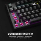 CORSAIR Vezetékes Billentyűzet Gaming, K70 CORE RGB, Mechanikus, MLX Red switch, 104 gombos, US, fekete