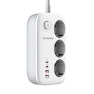 COLORWAY Hálózati elosztó, CW-CHE34PDW, 3 dugalj, 4xUSB (2xUSB-A, 2XTYPE-C) GaN3 Pro PD 2m, 65W, fekete