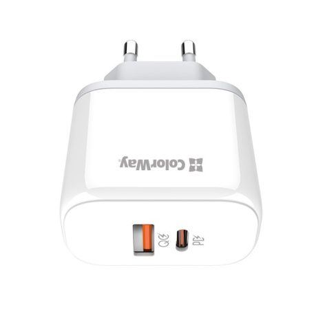 COLORWAY USB töltő adapter, Power Delivery Port PPS USB (Type-C PD + USB QC3.0) (45W) white (CW-CHS042PD-WT)