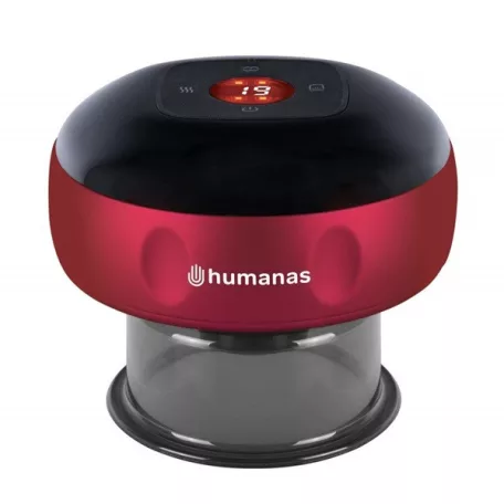 HUMANAS BB01 vákumterápiás masszázskészülék, fűtés funkció, 12 fokozat, gyulladáscsökkentő, fájdalomcsillapító, piros