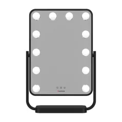   HUMANAS HM01 dönthető kozmetikai tükör, 12 db LED, érintőképernyő, 360°, teljesítmény, szín szabályozás, black