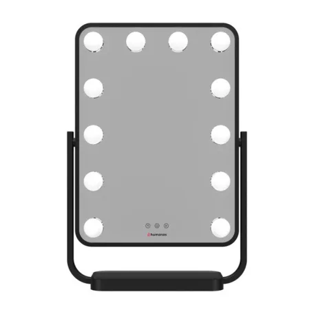 HUMANAS HM01 dönthető kozmetikai tükör, 12 db LED, érintőképernyő, 360°, teljesítmény, szín szabályozás, black
