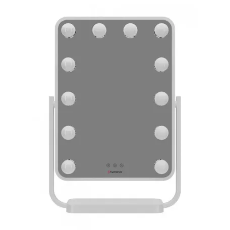 HUMANAS HM01 dönthető kozmetikai tükör, 12 db LED, érintőképernyő, 360°, teljesítmény, szín szabályozás, black