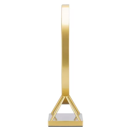 HUMANAS HM04 kerek álló smiktükör, 40 cm átmérő, LED, integrált érintő gombok, 3 színhőmérséklet, arany