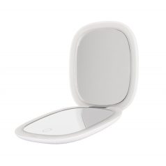   HUMANAS PM01 kézi sminktükör, LED háttérvilágítás, állítható fényerő, 3 színhőmérséklet, mikro USB, 5x zoom