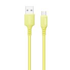 COLORWAY Kábel, USB - MicroUSB (soft silicone) 2.4A 1m sárga