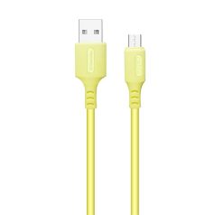   COLORWAY Kábel, USB - MicroUSB (soft silicone) 2.4A 1m sárga