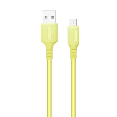   COLORWAY Kábel, USB - MicroUSB (soft silicone) 2.4A 1m sárga