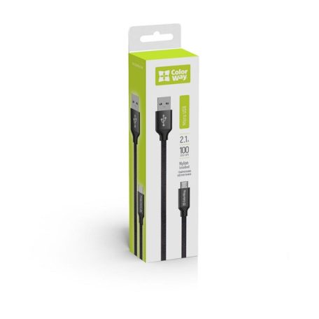 COLORWAY Kábel, USB MicroUSB 1m 2.1A black (CW-CBUM002-BK)