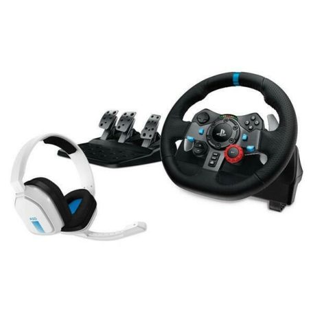LOGITECH Játékvezérlő - G29 Driving Force Racing Kormány PS3/PS4/PS5/PC + Astro A10 Gaming headset, fehér