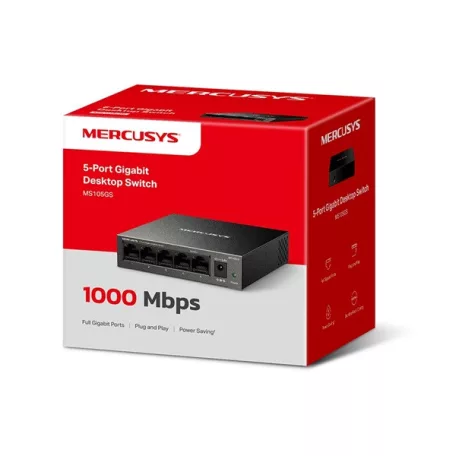 MERCUSYS Switch 5x1000Mbps, Fémházas Asztali, MS105GS