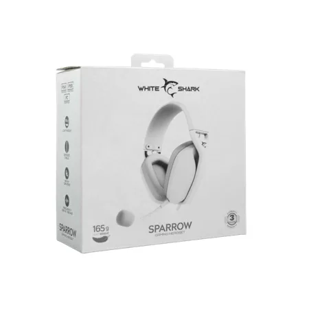 WHITE SHARK SPARROW-W, GH-2443W, gamer fejhallgató, fehér, (3.5 Jack 4 pin.)