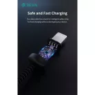DEVIA ST108035 Gracious v2 12W USB/Lightning adat-és töltőkábel, fekete, 1m