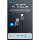 DEVIA ST108035 Gracious v2 12W USB/Lightning adat-és töltőkábel, fekete, 1m