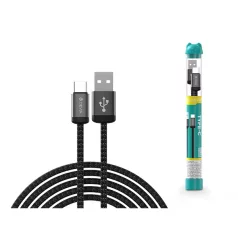   DEVIA ST107861 Gracious Tube USB/Type-C 1m-es fekete adat-és töltőkábel