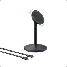   ANKER Vezeték Nélküli Töltő és Állvány, MagGo, 15W, iPhone-hoz, EU, fekete - A25X1H11