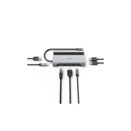 HAMA 00200143, FIC USB 3.2 GEN1 TYPE-C 7IN1, DOKKOLÓ (3X USB3.1, 2X USB-C, HDMI,LAN,PD)