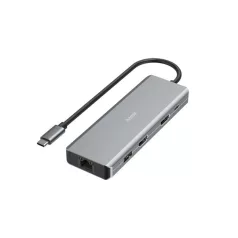   HAMA 00200142, FIC USB 3.1 TYPE-C,9IN1 DOKKOLÓ ADAPTER(4XUSB3.1, 2XHDMI, LAN, USB-C, PD)