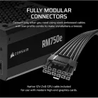 CORSAIR Tápegység Moduláris, RM750e, 750W, 12cm, ATX 3.1, PCIe 5.1, BOX, Cybenetics Gold