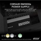 CORSAIR Tápegység Moduláris, RM1000e, 1000W, 12cm, ATX 3.1, PCIe 5.1, BOX, Cybenetics Gold