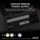 CORSAIR Tápegység Moduláris, RM650e, 650W, 12cm, ATX 3.1, PCIe 5.1, BOX, Cybenetics Gold
