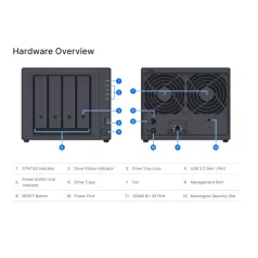   SYNOLOGY ActiveProtect DP340, 4 fiókos, 16GB RAM, 4x8 TB 3.5" HDD (RAID 5), 2x400G SSD (RAID1)