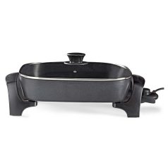   Nedis FCSP110EBK40 elektromos serpenyő, 40 cm családi kivitel, állítható hőmérséklet, cool touch, mosogatógépben mosható