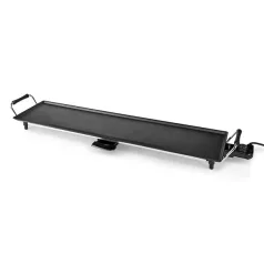   Nedis FCTE110EBK90 teppanyaki látvány grillsütő, 1800W, szabályozható hőmérséklet, csepptálca