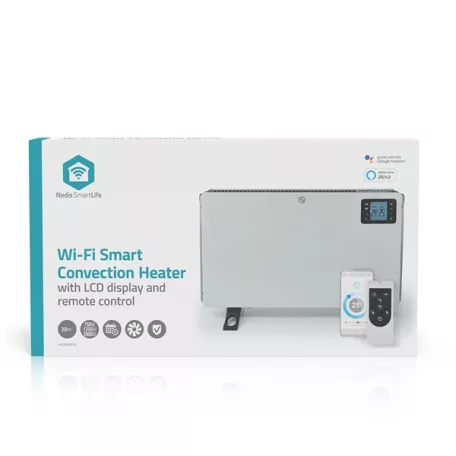 NEDIS HTCO50WTW smart konvektor, Wi-Fi, 2000W, távirányító programozható termosztát és időzítő