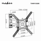 Nedis TVWM1530BK 23"-55"  LCD TV / monitorállvány (tartó konzol), maximum 30 kg, forgatható dönthető, 3 forgáspont