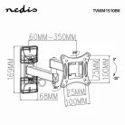 Nedis TVWM1510BK 13"-27"  LCD TV / monitorállvány (tartó konzol), maximum 15 kg, forgatható, dönthető, fekete