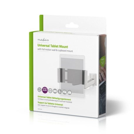 Nedis TWMT200SI 7"-12" tablet fali tartó konzol, maximum 1 kg, 360° fokban forgatható, dönthető, fehér/ezüst