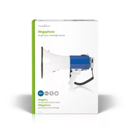 Nedis MEPH200WT megafon, beépített sziréna, hatótávolság 1500 m, 135dB, levehető mikrofon, 25W