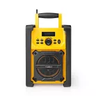 Nedis RDFM3100YW munka rádió, FM, bluetooth, rezgéscsillapítás, 15W, 20 FM állomás, 3,5 mm audióbemenet