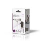 Nedis ACPA003 univerzális AC-DC tápegység, állítható 9V-24V, 24W, 1.0 - 1.5 A, 6 cserélhető táp dugó