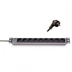   KELINE Elosztópanel 9x250V, LED visszajelzővel 1U, 19", 2.5m