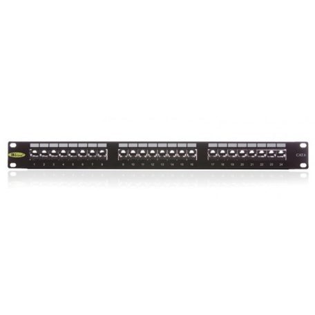 KELINE Patch Panel CAT.6 UTP 24 portos 1U Kompakt, Fekete