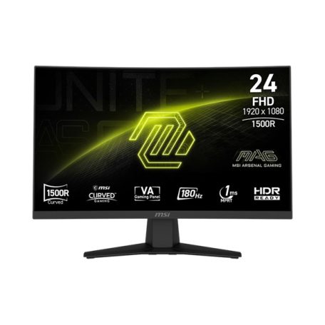 MSI Monitor GAMING MAG 244C Ívelt VA LED 23,6" FHD 1920x1080, 16:9, 3000:1 CR, 250cd/m2, 4ms, 180Hz, DP, HDMI