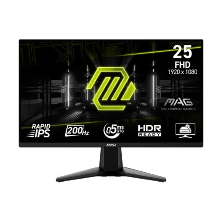 MSI Monitor GAMING MAG 255F E20 24,5" FHD Rapid IPS 1920x1080, 16:9, 200Hz, 1000:1, 0,5ms, 2x HDMI, DP, Black