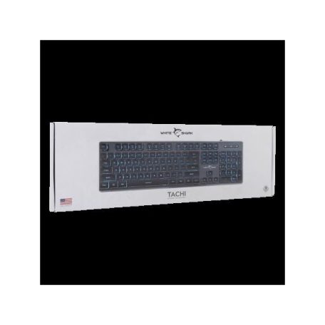 WHITE SHARK  TACHI-B/US WS GK-003141B-US vezetékes membrán gamer billentyűzet, 104 gomb fekete (angol)